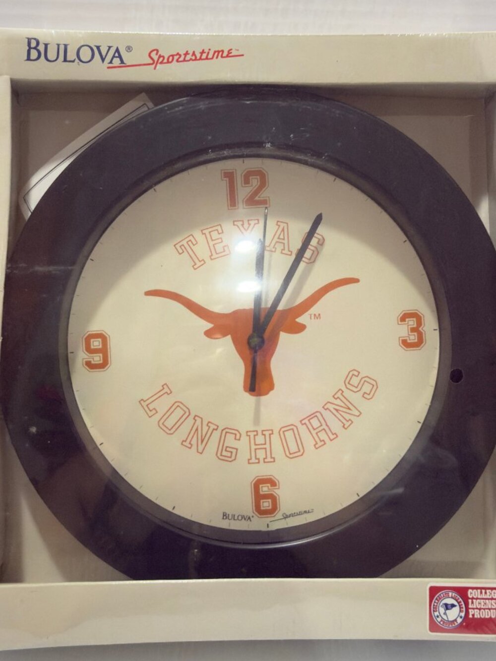 NIB Vintage Texas Longhorns Bulova Sportstime Quartz Wallclock